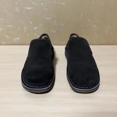 90s UK製 クラークス スリッポン スエード 旧ロゴ UK6 茶 ワラビー