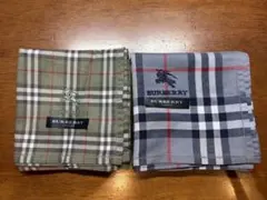 BURBERRYノバチェック柄 ハンカチ ２枚セット 刺繍