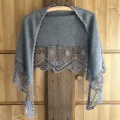 ショール レース グレー