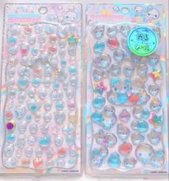 正規品 ぷくぷくあわわちゃん 光るジュエルプチドロップシールセット
