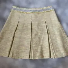 ジルスチュアート ベージュ フレアスカート フリンジ付き