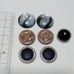 デザインボタン　カボション　シルバー　ヴィンテージ風　セット　まとめ売り