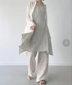 ストライプミニキャミワンピース
