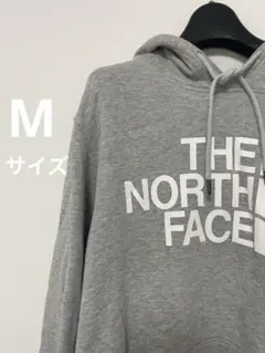 ノースフェイス プリント スウェット フード パーカー　トレーナー裏起毛 グレー