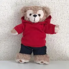 【ダッフィーぬいば服2点★コーデセット】赤パーカー&デニム風パンツ
