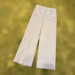 GU ワイドパンツ Mサイズ くすみライトブルー