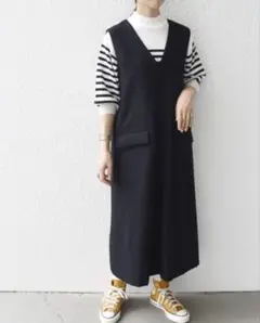 SHIPS any:〈ウォッシャブル〉フラップポケット ジャンパー スカート