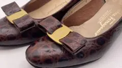 Ferragamoフェラガモ23.5cmブラウン バレリーナシューズ