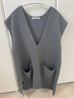 BEAUTY&YOUTH グレー Vネックニットベスト