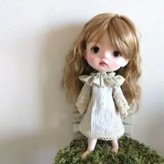 ハンドメイドドール服 dayuanbao Qbaby　97 ナチュラル系ワンピ