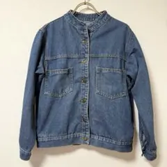 ✨良品✨ デニムジャケット スタンドカラー Gジャン 胸ポケット お出かけ