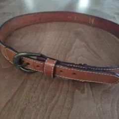 renoma 編み込みデザイン ベルト ブラウン