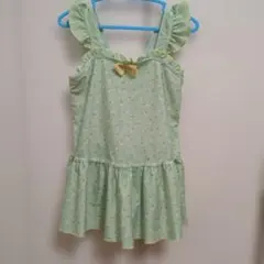 グリーン花柄ワンピース水着 サイズ130