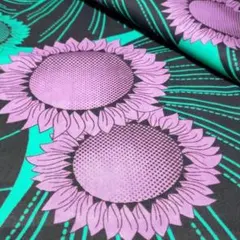 【セール品】✿★アフリカンテキスタイルヒマワリ<ワックスプリントシーチング>生地