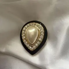 エレガントなパールとクリスタルのペンダントヘッド兼スカーフ留め