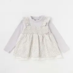 プティマイン　小花ドッキングチュニック　ラベンダー