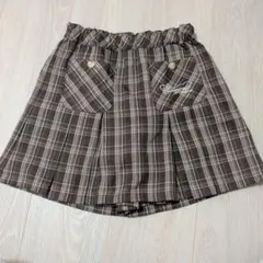 SLAP SLIP ブラウン系チェック スカート 130cm