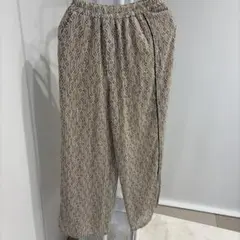 cft幾何学模様 ワイドパンツ ベージュ系