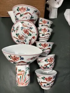 中国美術 乾隆年製 煎茶器揃 急須 煎茶盆 煎茶碗 12客 色絵