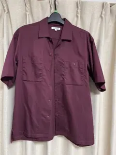 GLOBAL WORK 半袖シャツ S バーガンディ