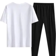 ３XL　大きいサイズ　2点セット　メンズ　半袖　Tシャツ　パンツ　4L　黒