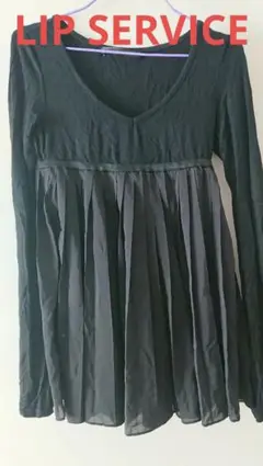 LIP SERVICE 細プリーツ チュニック ミニワンピ
