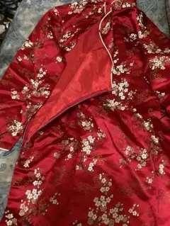 チャイナ　ドレス　赤　裏地つき