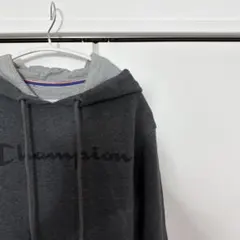 Champion ダークグレー パーカー スウェットプルオーバー フーディ