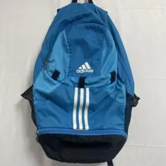 ☘️adidas 青 リュックサック ボールバック　シューズ収納3本ライン