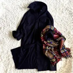 【BYユナイテッドアローズ】スムースシャツワンピース　ウール100%