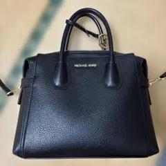 MICHAEL KORS ブラックレザーショルダーバッグ