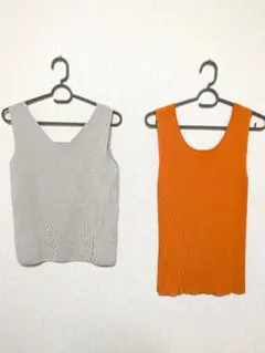 タンクトップ 2枚セット　niko and　cepo　グレー　　オレンジのサムネイル