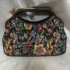 花柄がま口バッグ　ビンテージ