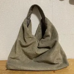 Ls Scene 持ち手パイソン柄　ワンショルダーバッグ　大容量　ベージュ