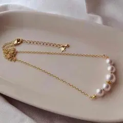 再々販★【フェアリー】♥️コットンパール5連ネックレス♥️