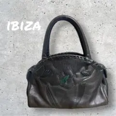 イビサIBIZA ハンドバッグ ブラックレザー