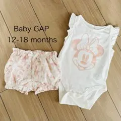 80 90 baby GAP Disney ロンパース セットアップ　ミニー　夏