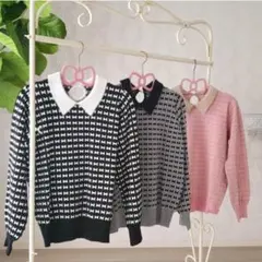 QVC &LOVE アンドラブ ふわふわ リボン ジャカード ニット