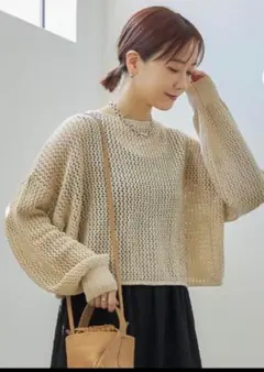 しまむら　mysa×tal.by yumi コラボ　メッシュニットプルオーバー