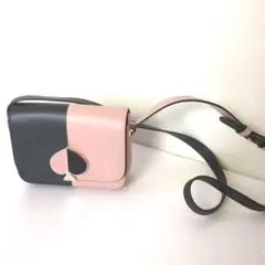 ケイト・スペード　ニューヨーク　ニコラ　ハート型　ショルダーバッグ　ピンク　黒