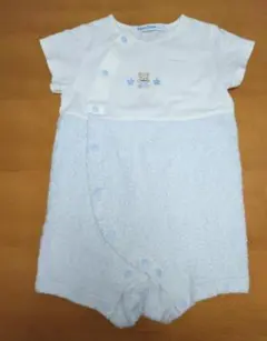 ファミリア80くまちゃんパイル地半袖カバーオールロンパース