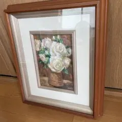 油絵「薔薇」 F10号サイズ 作者不明 額装品 - メルカリ