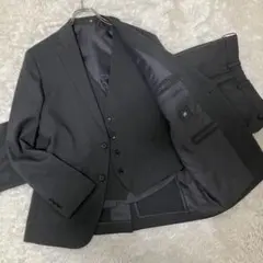 極美品✨ スーツセレクト 3ピース ダークグレー 4S 多機能 洗える 伸縮性