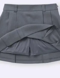 グレー プリーツミニスカート GU