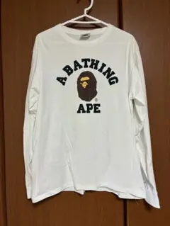 A BATHING APE 長袖カットソー ホワイト Lサイズのサムネイル