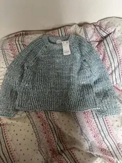 coen ローゲージメランジニット 長袖 ターコイズ フリーサイズのサムネイル