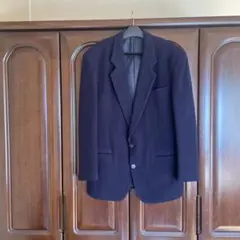 ウール テーラードジャケット　紺　ネイビー　厚手　秋冬物　Lサイズ