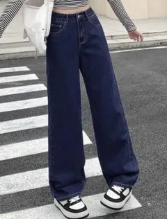 Dazy ハイウエストワイドレッグジーンズ