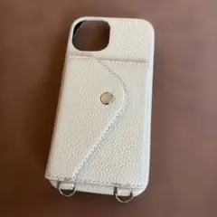 3COINS iPhone用 カードケース付きスマホケース アイボリー
