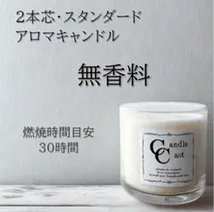 【２本芯・スタンダードアロマキャンドル】無香料【ソイキャンドル】